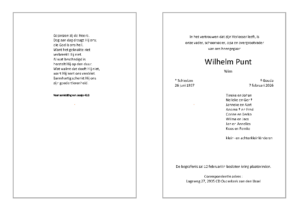 Rouwkaart W. Punt
